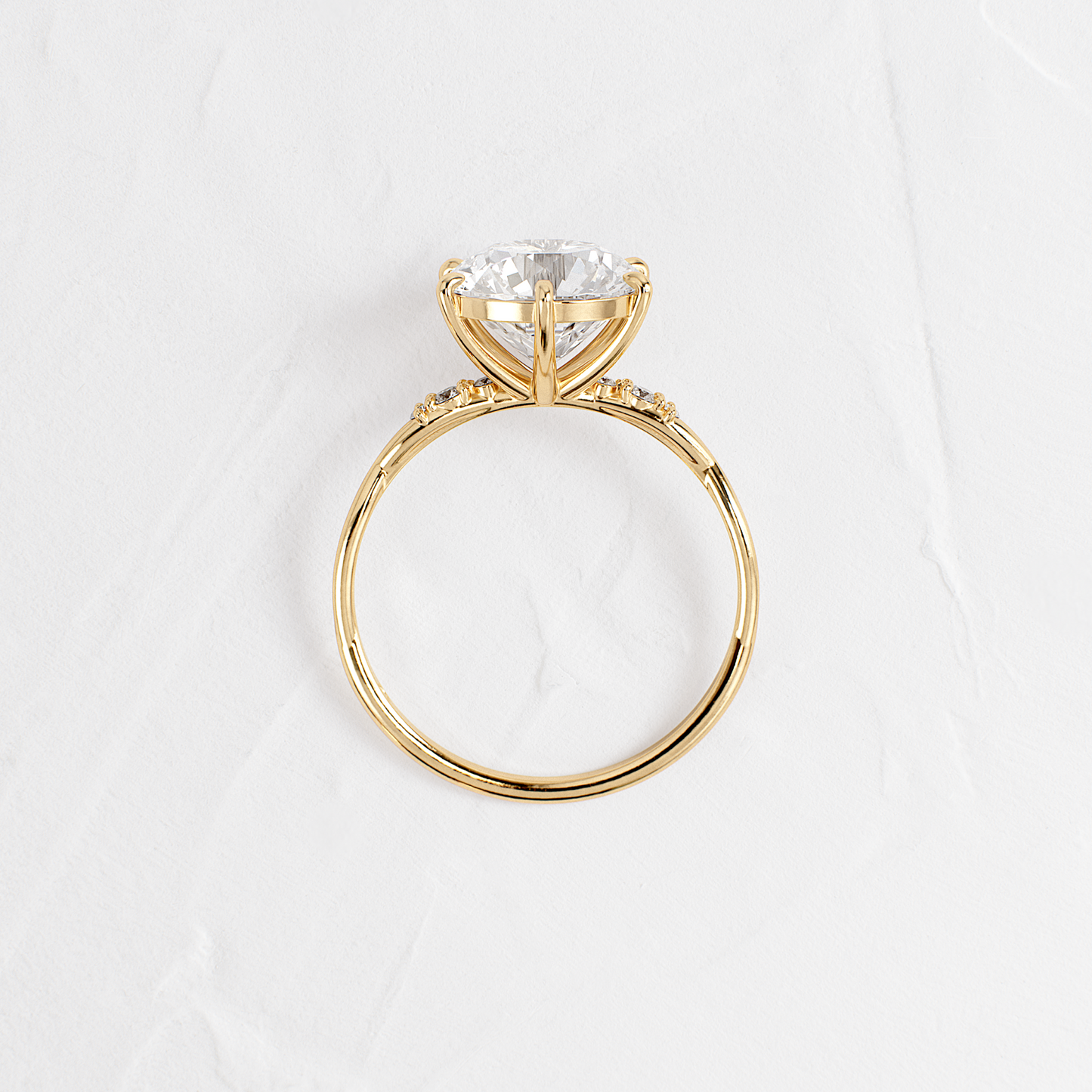 Criss Cross-Round Lab Grown Diamond Engagement Ring