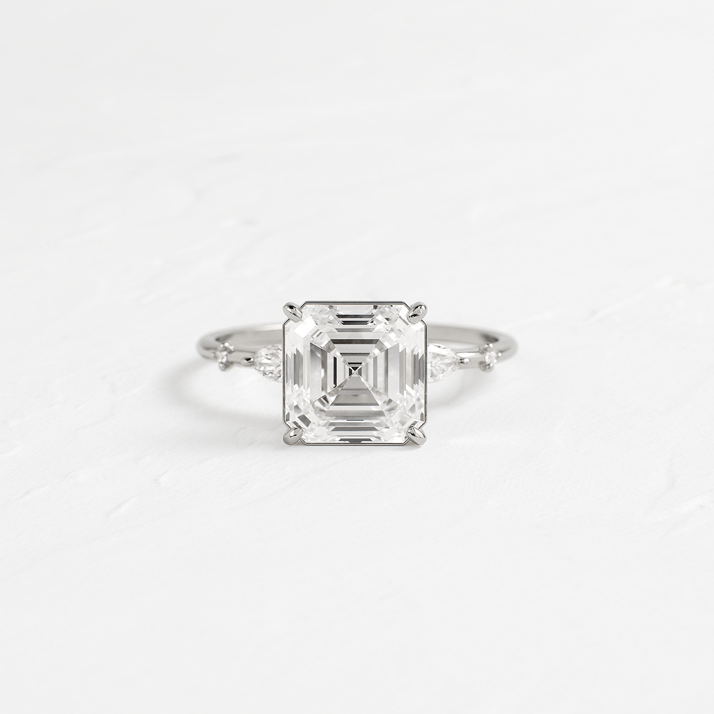 Dainty-Asscher Lab Grown Diamond Engagement Ring