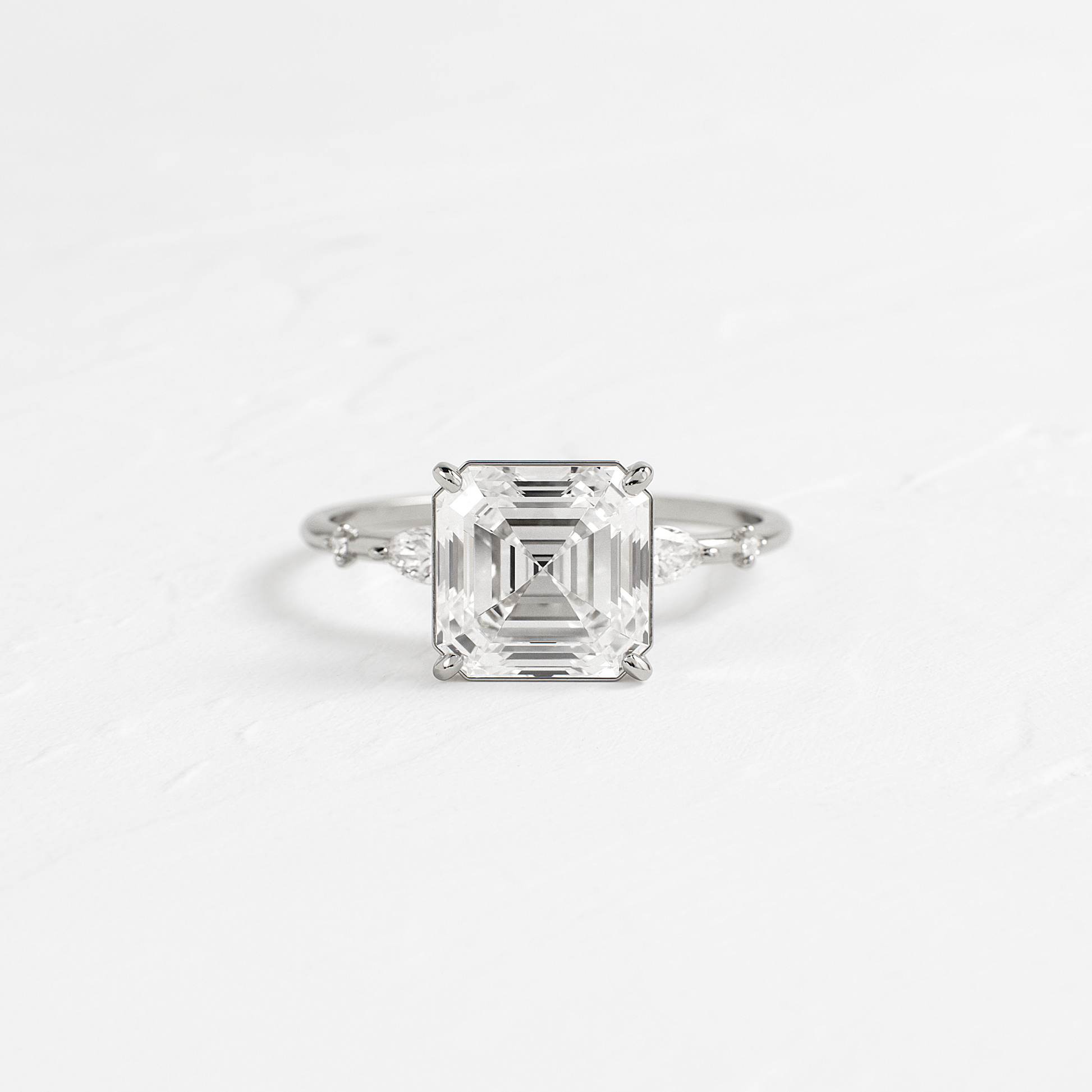 Dainty-Asscher Lab Grown Diamond Engagement Ring