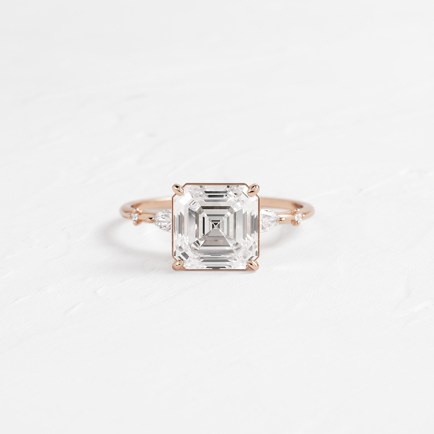 Dainty-Asscher Lab Grown Diamond Engagement Ring