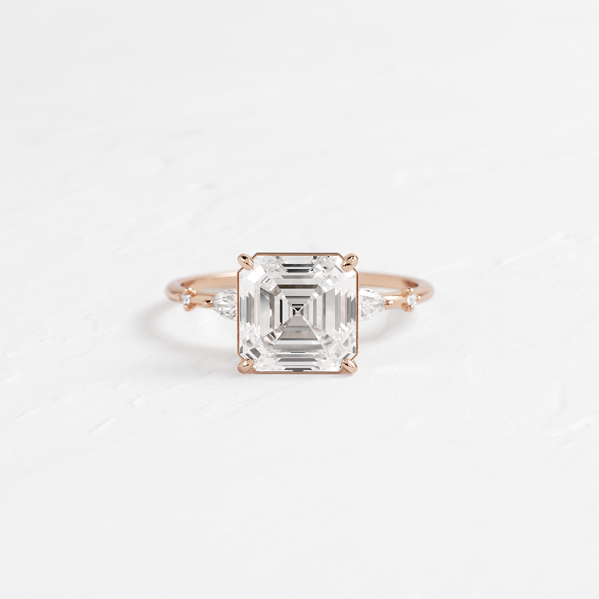 Dainty-Asscher Lab Grown Diamond Engagement Ring