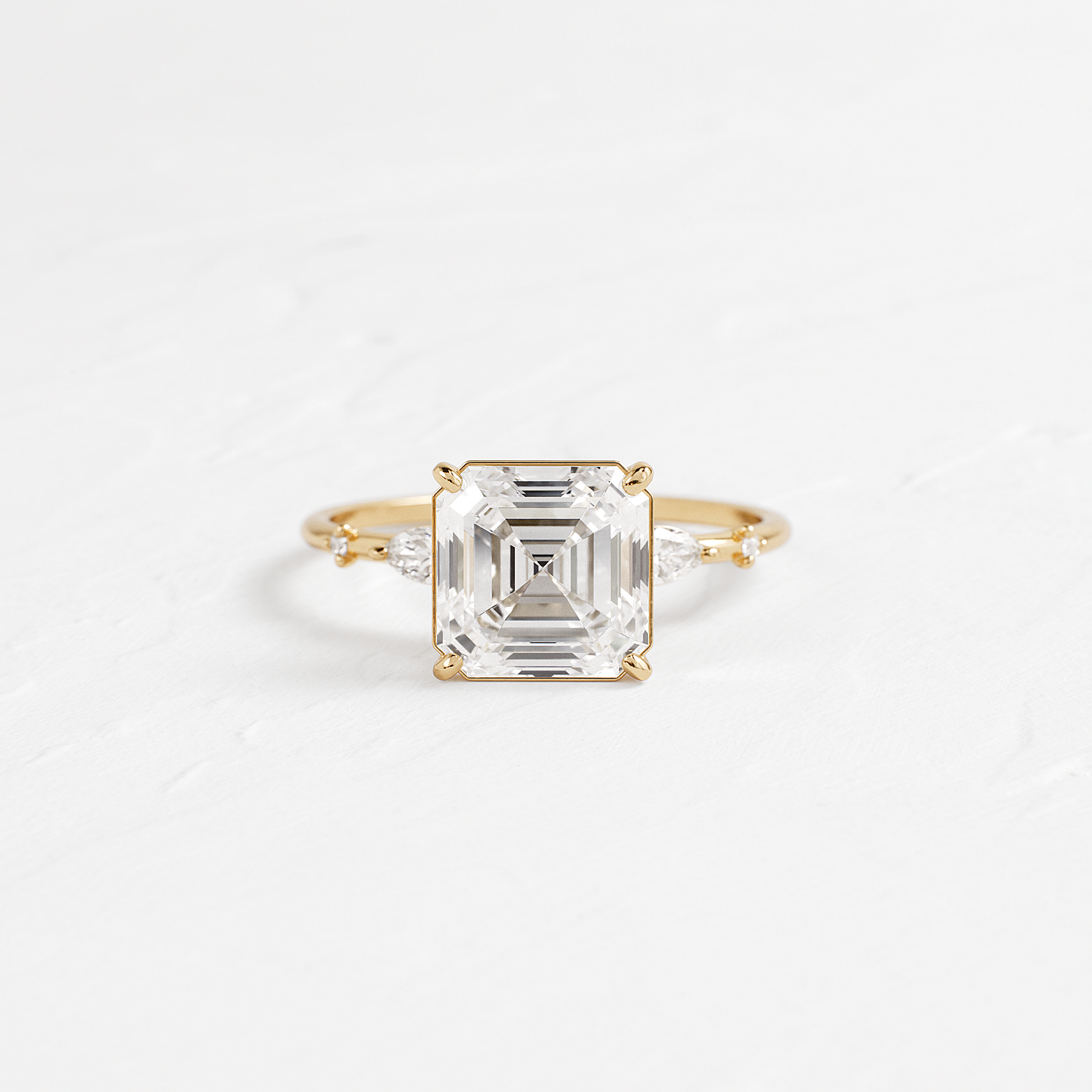 Dainty-Asscher Lab Grown Diamond Engagement Ring