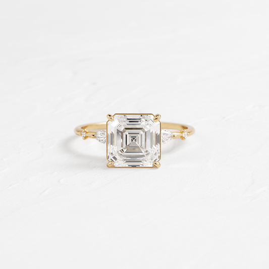Dainty-Asscher Lab Grown Diamond Engagement Ring