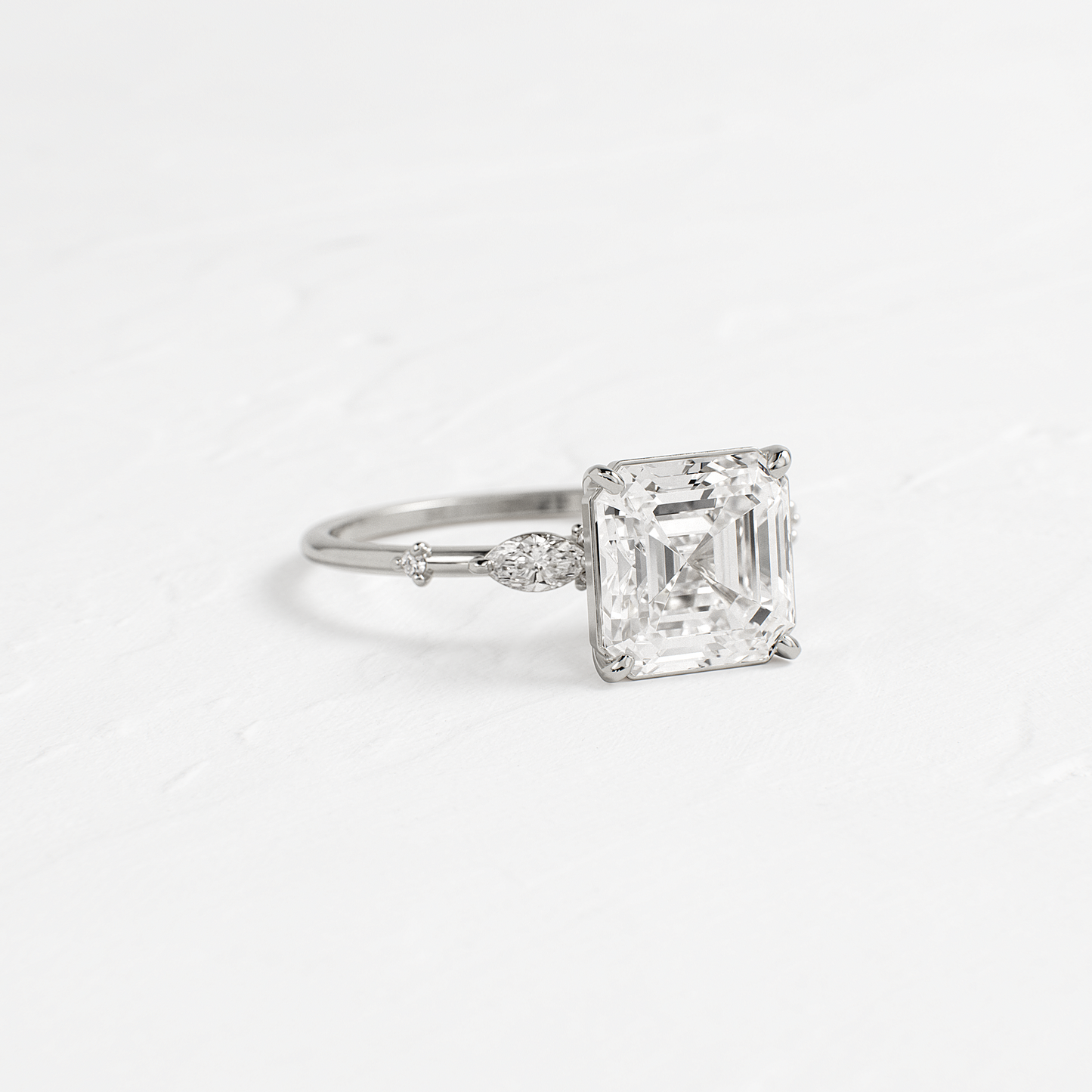 Dainty-Asscher Lab Grown Diamond Engagement Ring