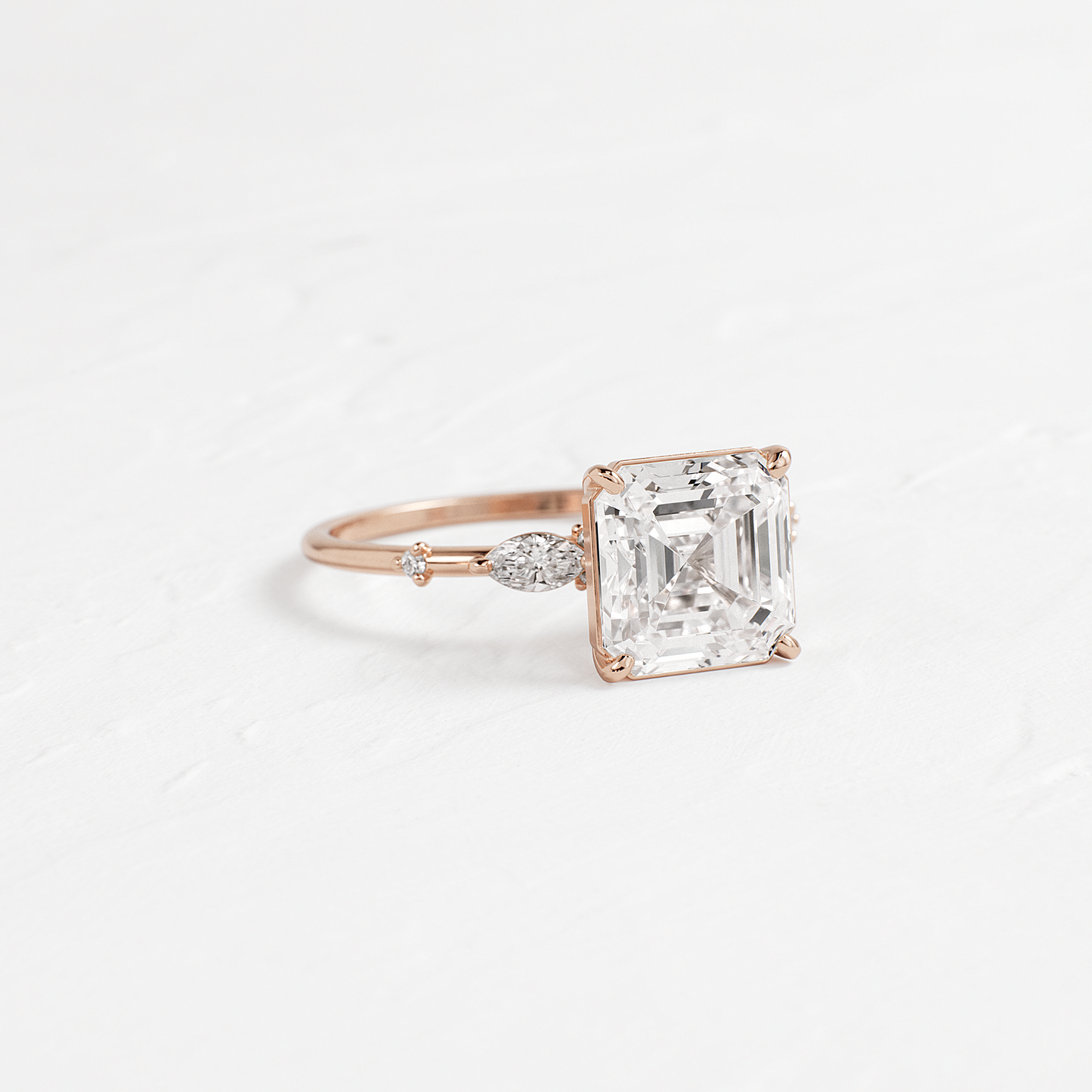 Dainty-Asscher Lab Grown Diamond Engagement Ring