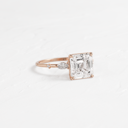 Dainty-Asscher Lab Grown Diamond Engagement Ring