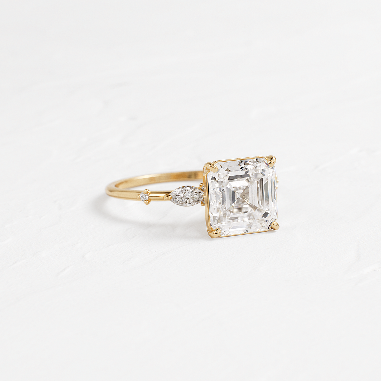 Dainty-Asscher Lab Grown Diamond Engagement Ring