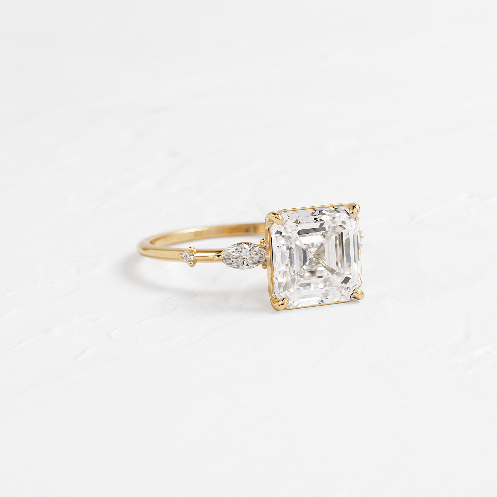 Dainty-Asscher Lab Grown Diamond Engagement Ring