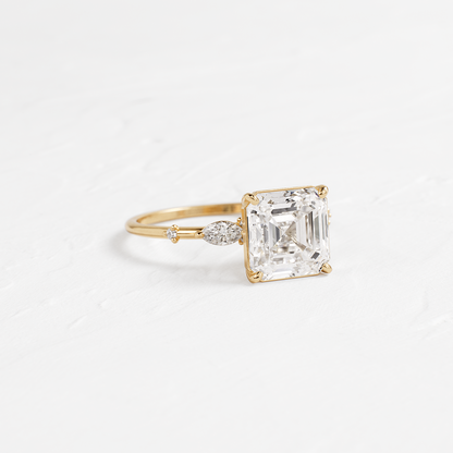 Dainty-Asscher Lab Grown Diamond Engagement Ring