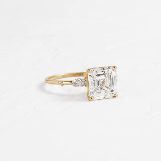 Dainty-Asscher Lab Grown Diamond Engagement Ring