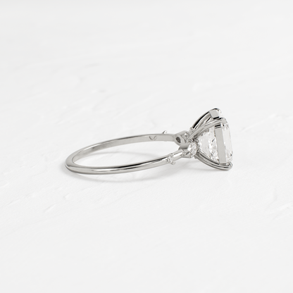 Dainty-Asscher Lab Grown Diamond Engagement Ring
