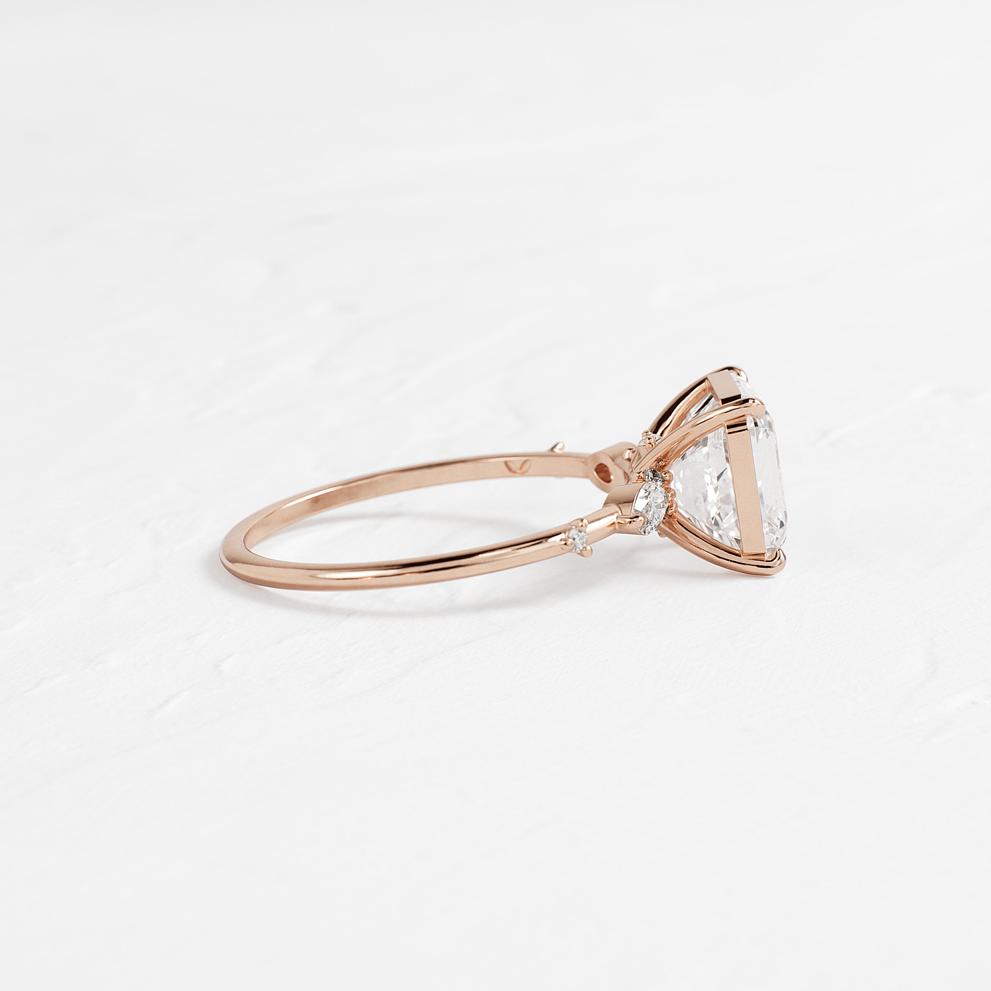 Dainty-Asscher Lab Grown Diamond Engagement Ring