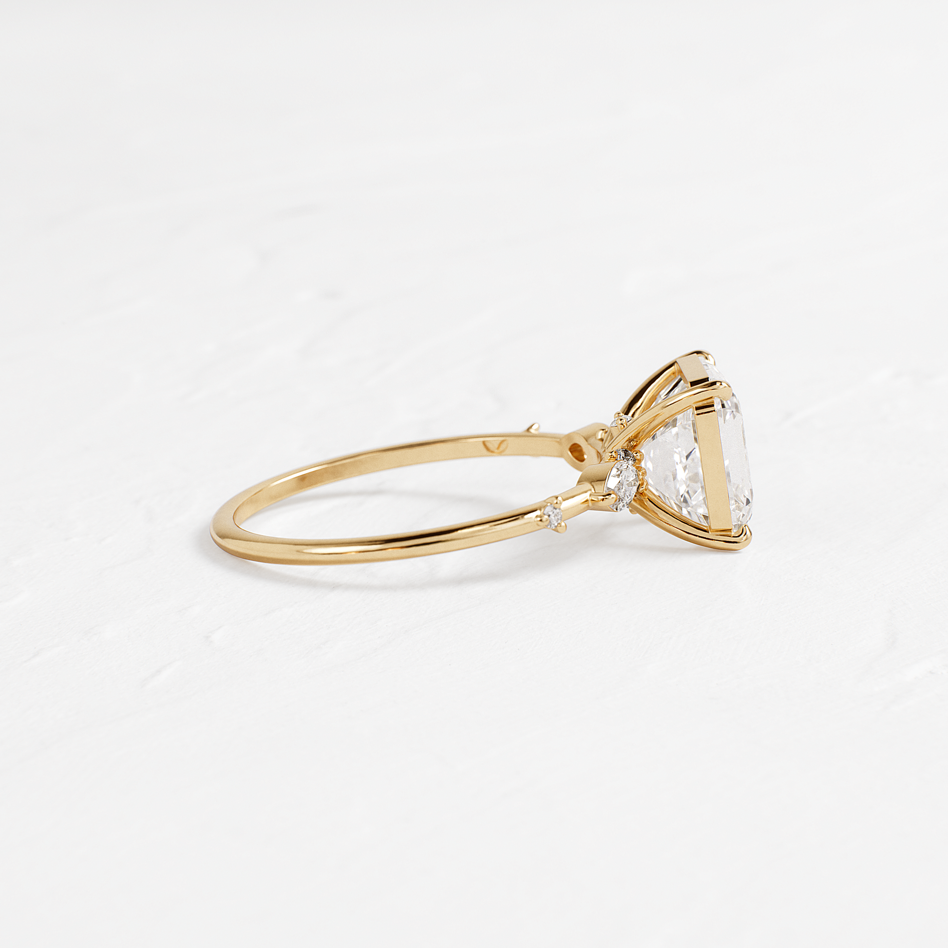Dainty-Asscher Lab Grown Diamond Engagement Ring