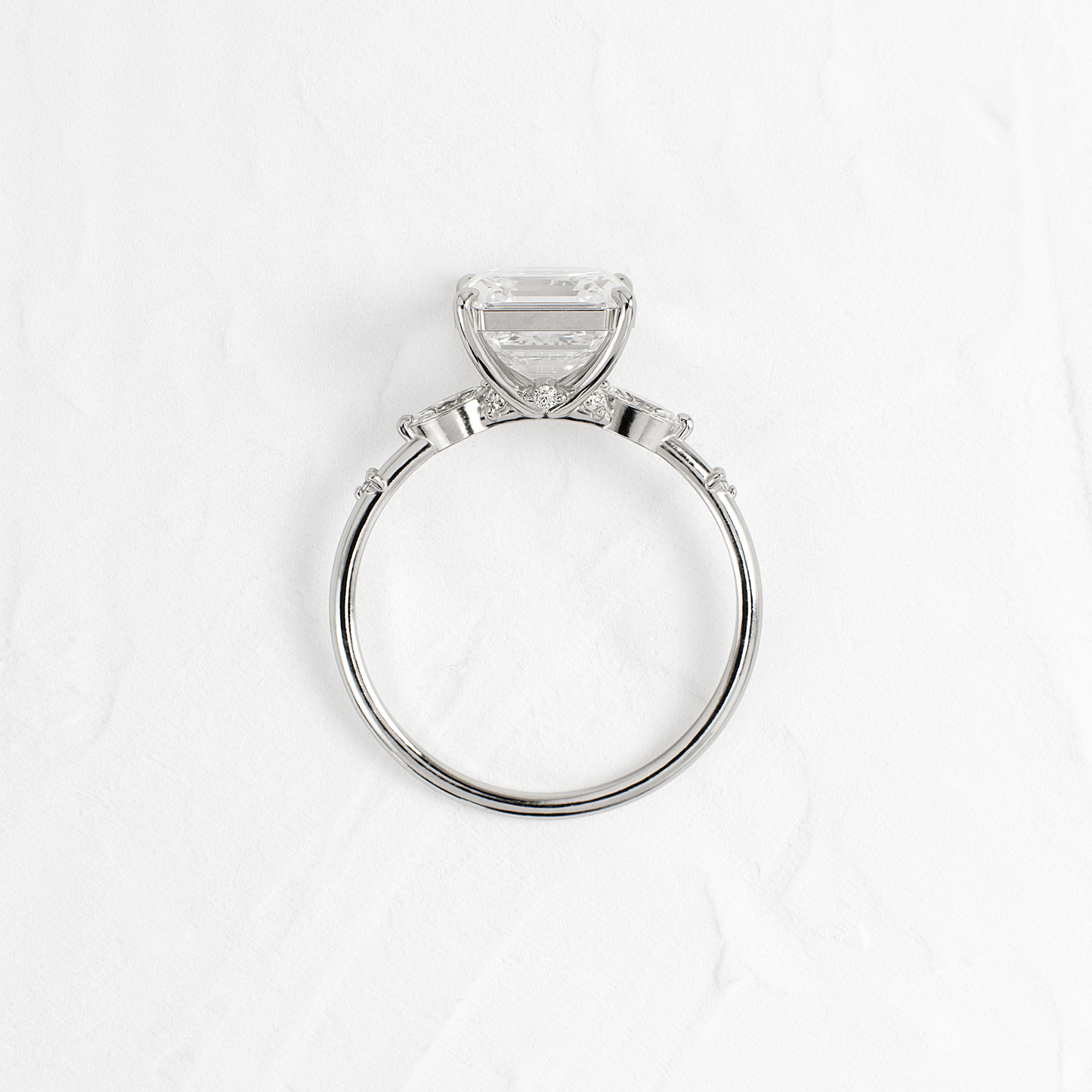 Dainty-Asscher Lab Grown Diamond Engagement Ring