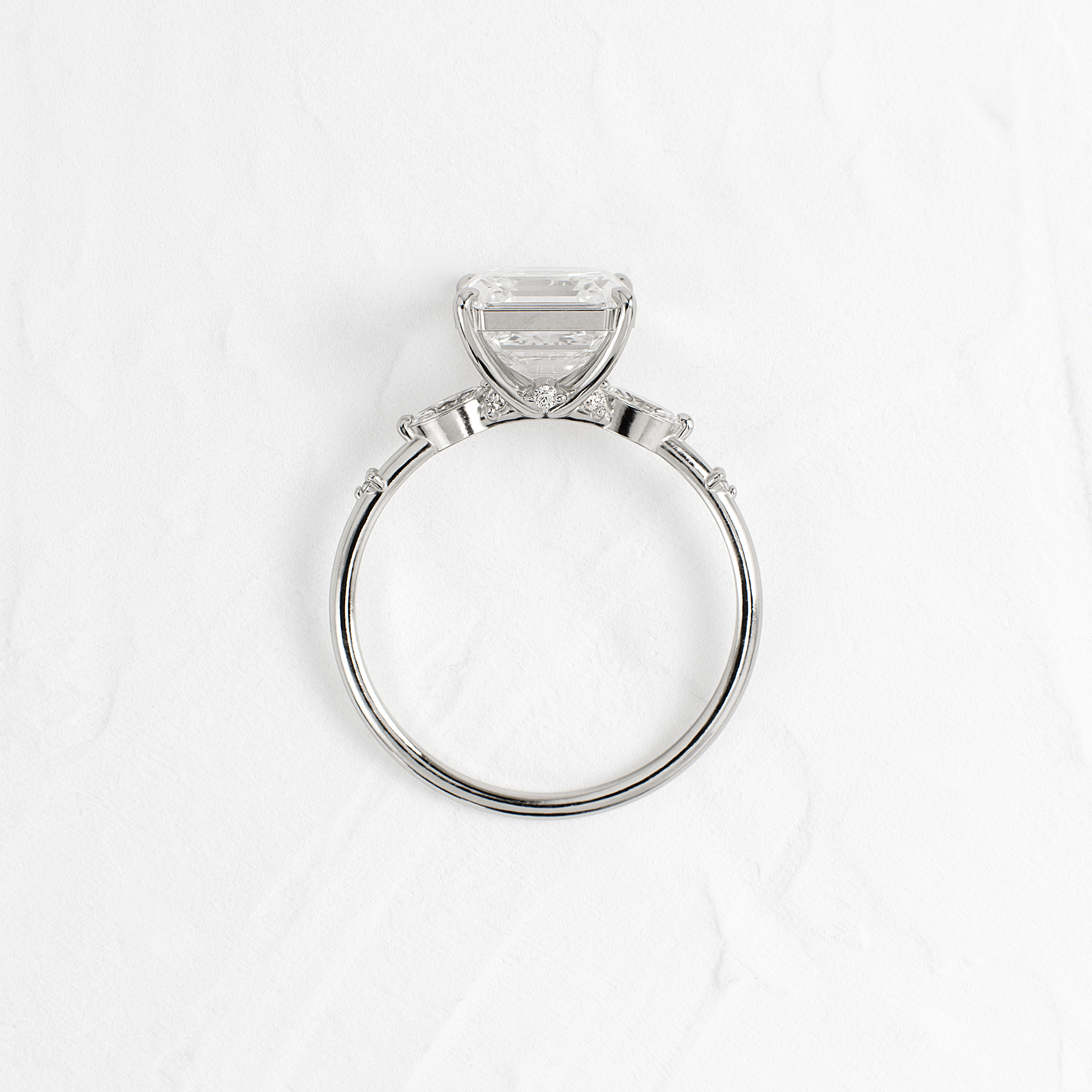Dainty-Asscher Lab Grown Diamond Engagement Ring