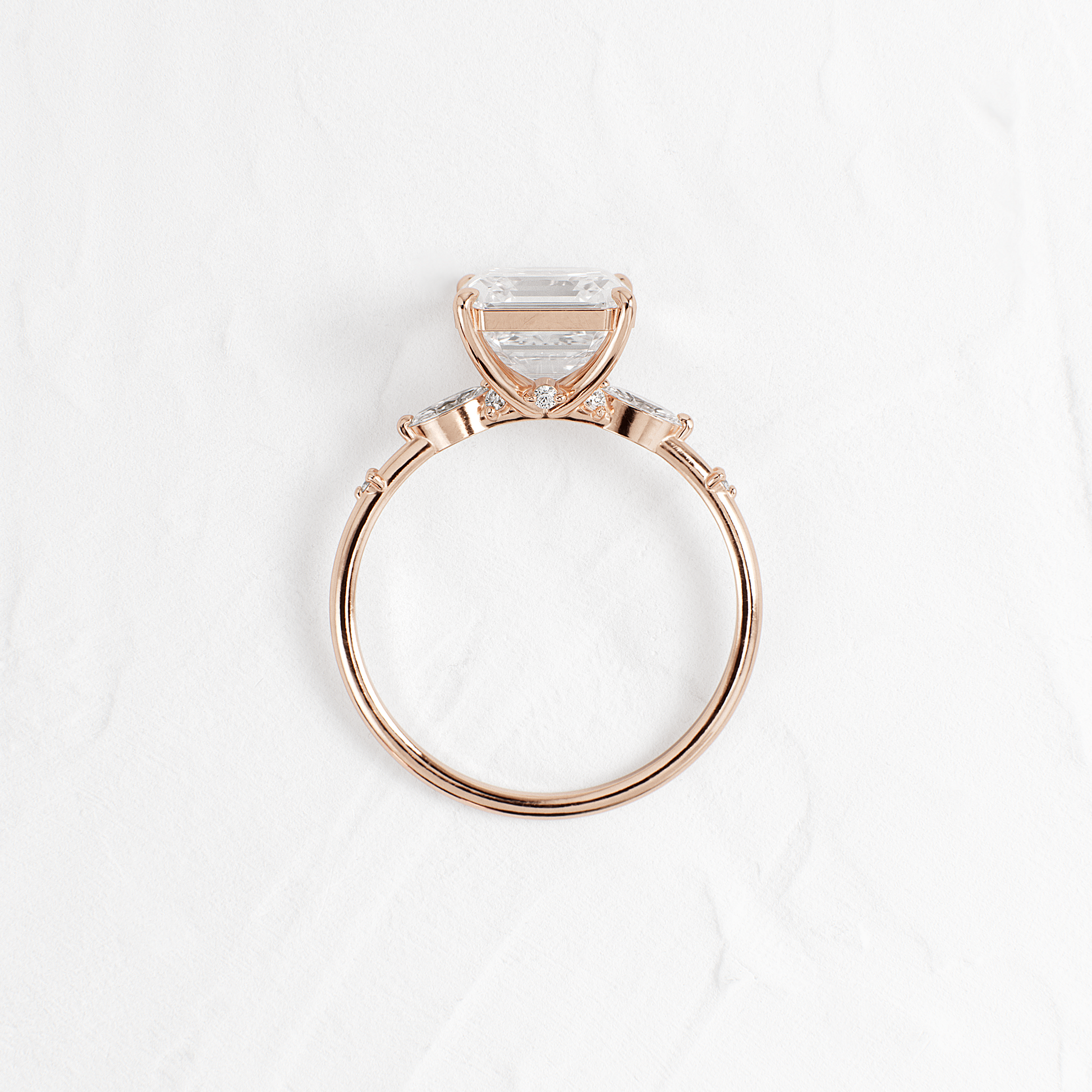 Dainty-Asscher Lab Grown Diamond Engagement Ring