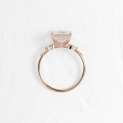 Dainty-Asscher Lab Grown Diamond Engagement Ring