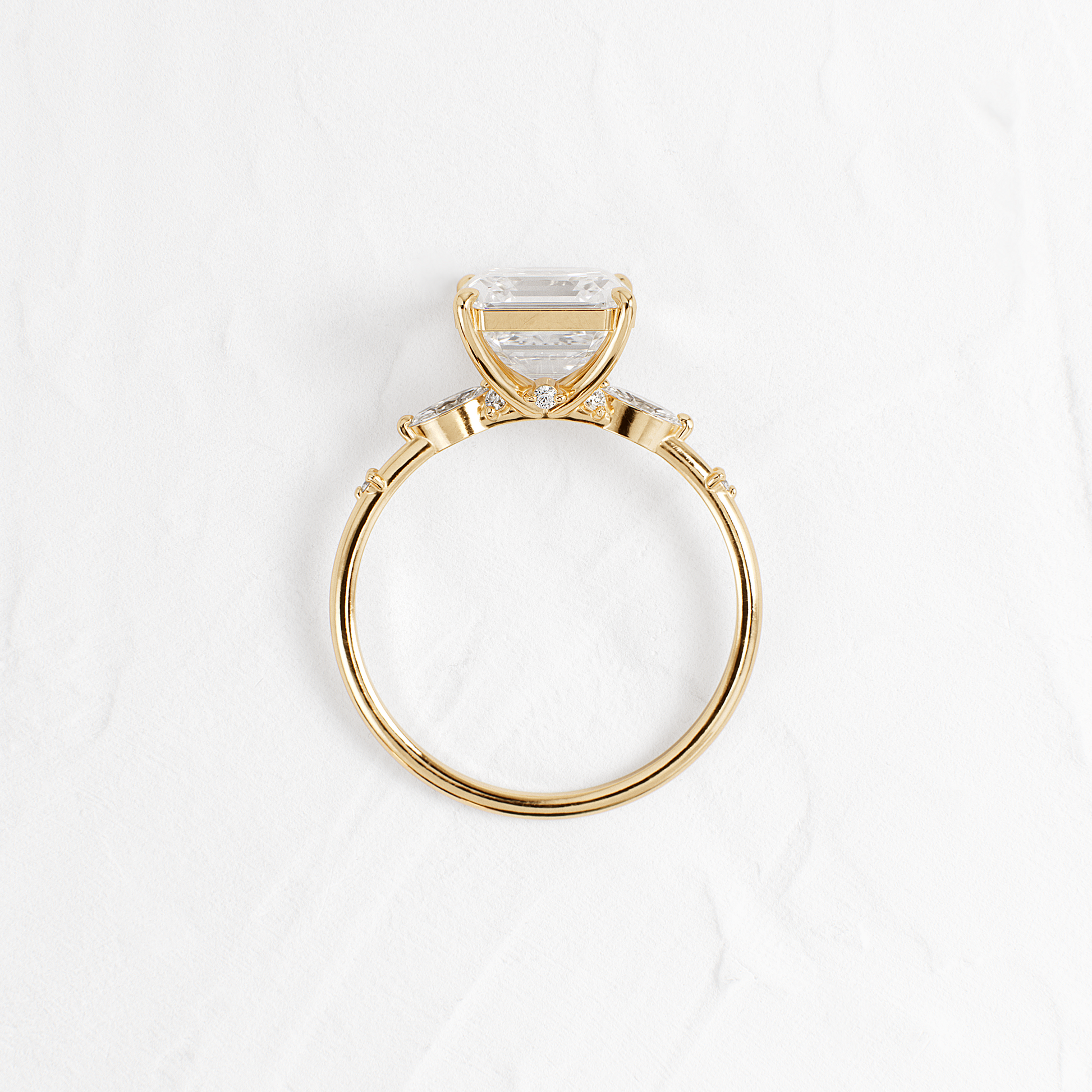 Dainty-Asscher Lab Grown Diamond Engagement Ring