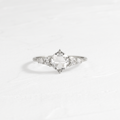 Cluster-Rose Cut Lab Grown Diamond Engagement Ring