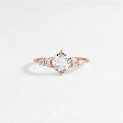 Cluster-Rose Cut Lab Grown Diamond Engagement Ring