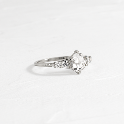 Cluster-Rose Cut Lab Grown Diamond Engagement Ring