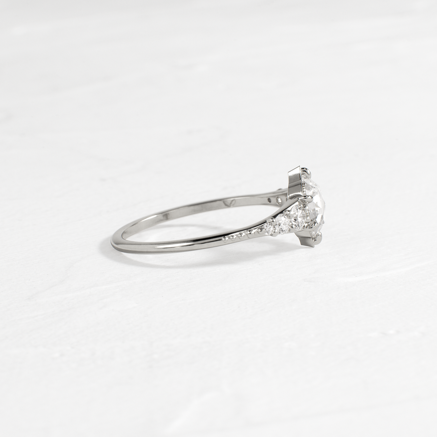 Cluster-Rose Cut Lab Grown Diamond Engagement Ring