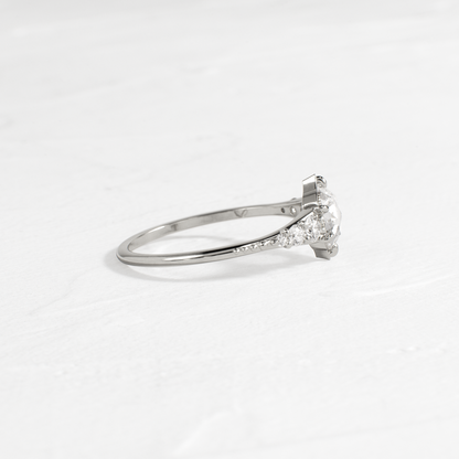 Cluster-Rose Cut Lab Grown Diamond Engagement Ring