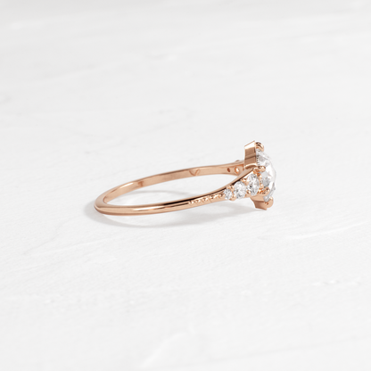 Cluster-Rose Cut Lab Grown Diamond Engagement Ring