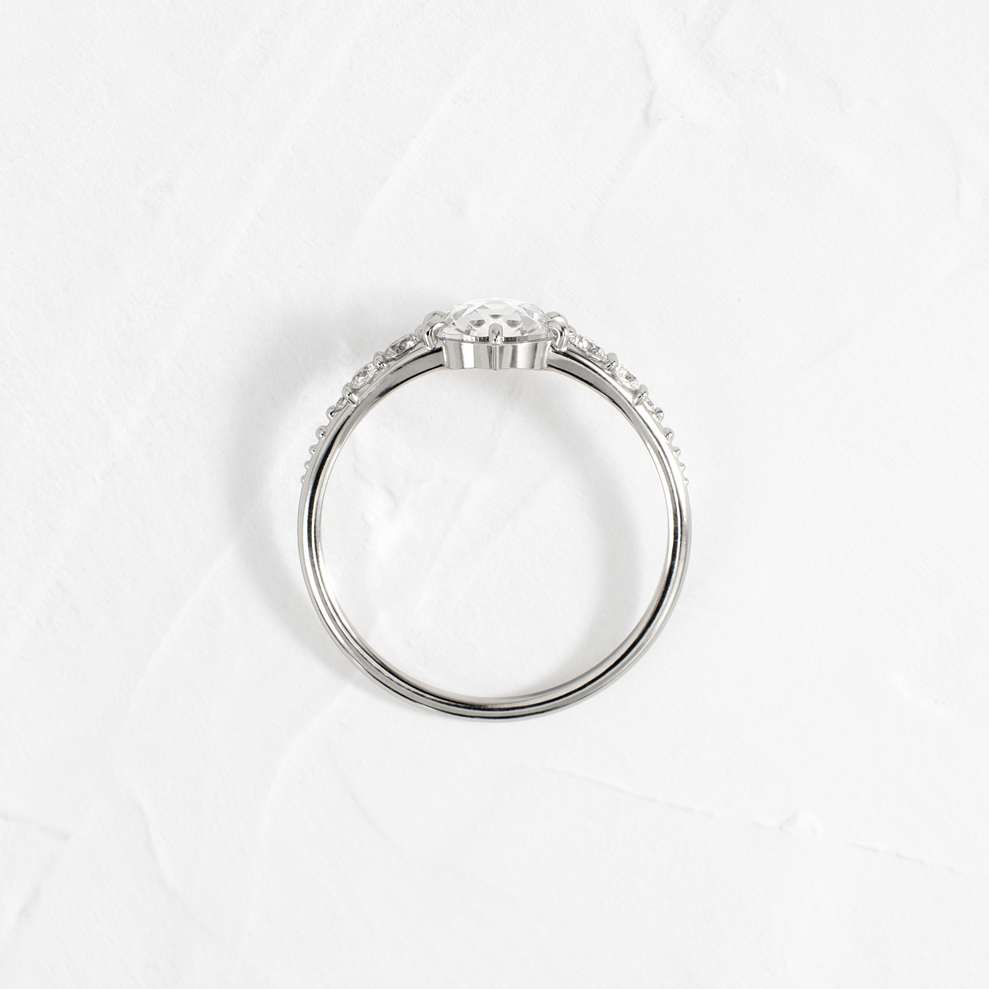 Cluster-Rose Cut Lab Grown Diamond Engagement Ring