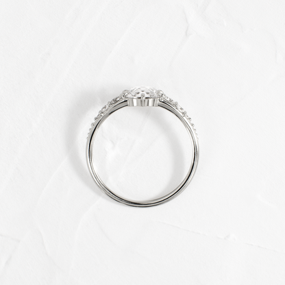 Cluster-Rose Cut Lab Grown Diamond Engagement Ring