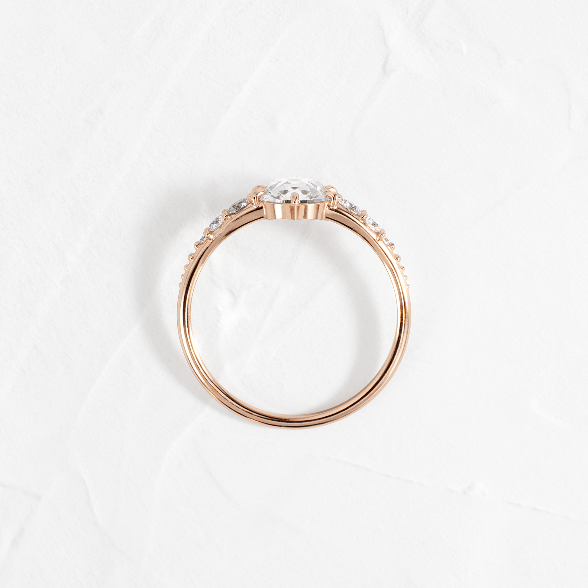 Cluster-Rose Cut Lab Grown Diamond Engagement Ring