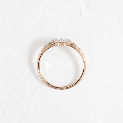 Cluster-Rose Cut Lab Grown Diamond Engagement Ring