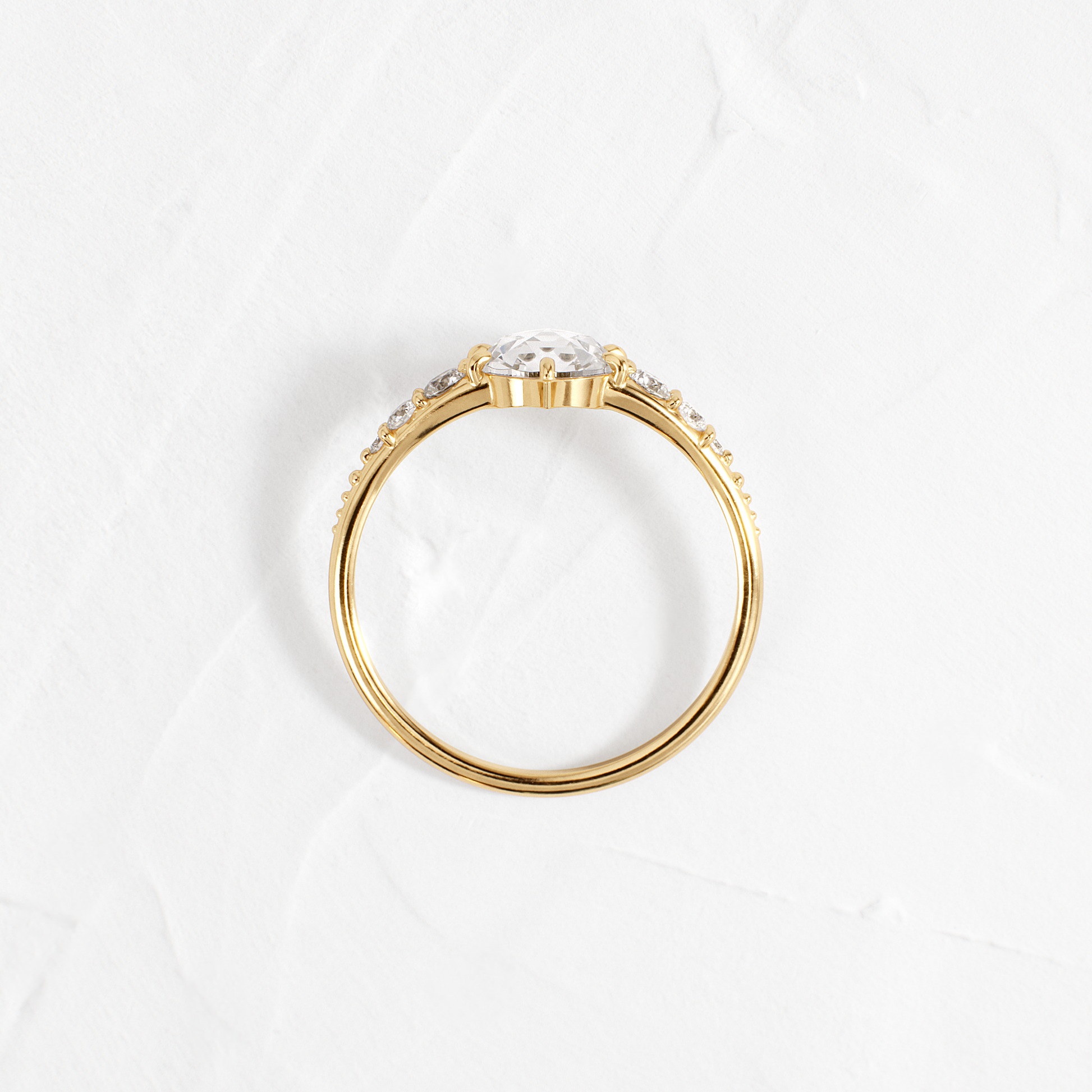 Cluster-Rose Cut Lab Grown Diamond Engagement Ring