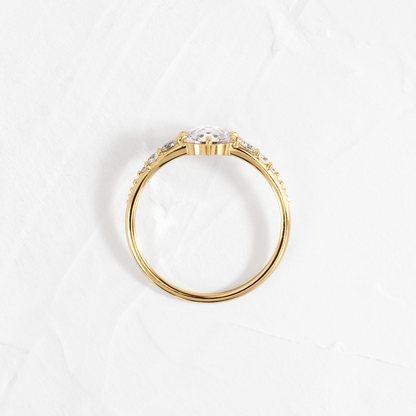 Cluster-Rose Cut Lab Grown Diamond Engagement Ring
