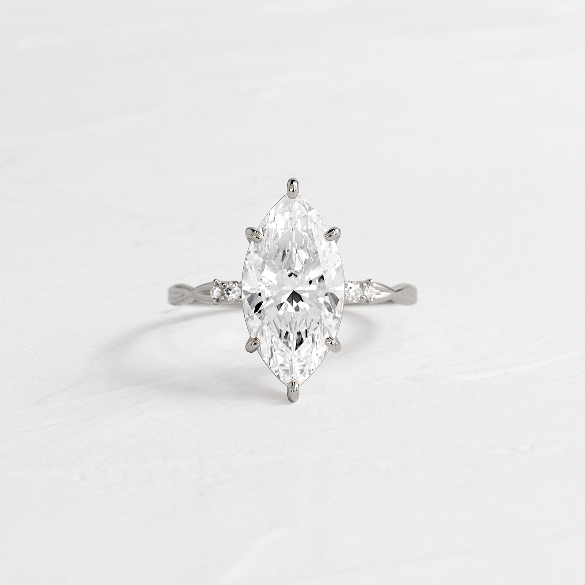 Criss Cross-Marquise Lab Grown Diamond Engagement Ring