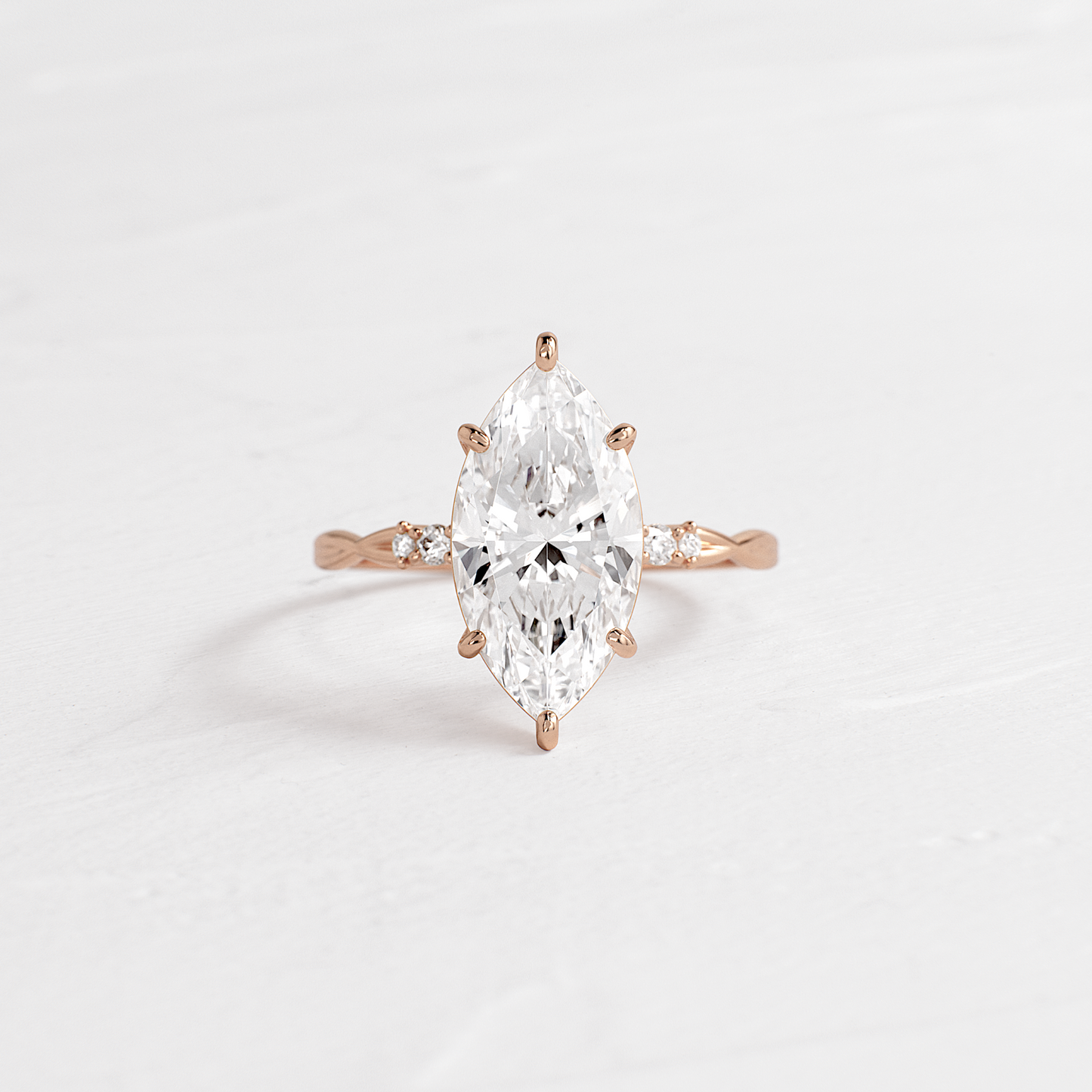 Criss Cross-Marquise Lab Grown Diamond Engagement Ring