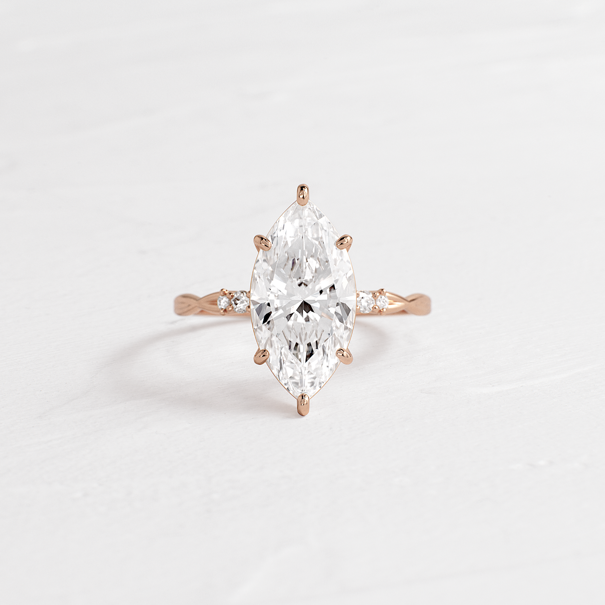 Criss Cross-Marquise Lab Grown Diamond Engagement Ring