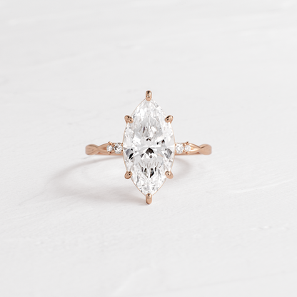 Criss Cross-Marquise Lab Grown Diamond Engagement Ring