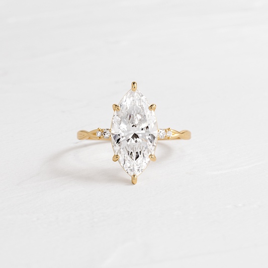 Criss Cross-Marquise Lab Grown Diamond Engagement Ring