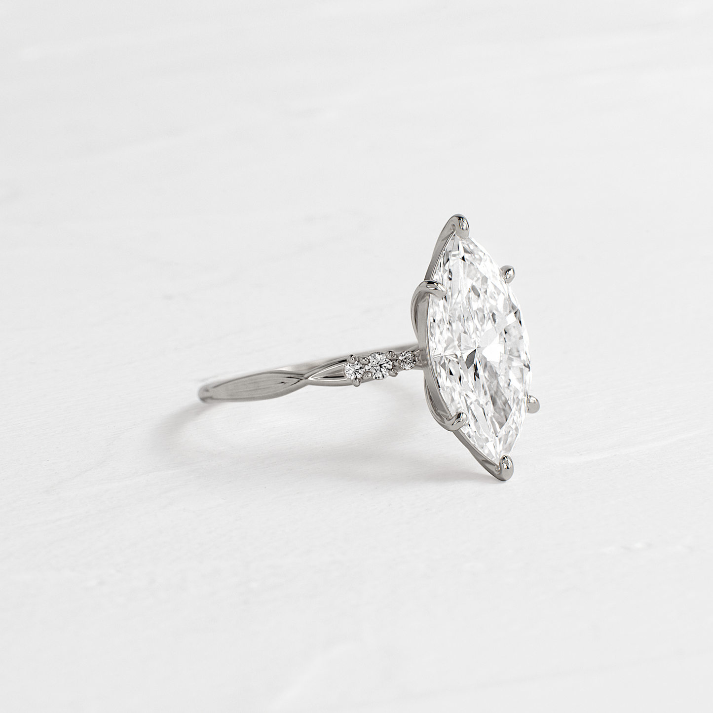 Criss Cross-Marquise Lab Grown Diamond Engagement Ring
