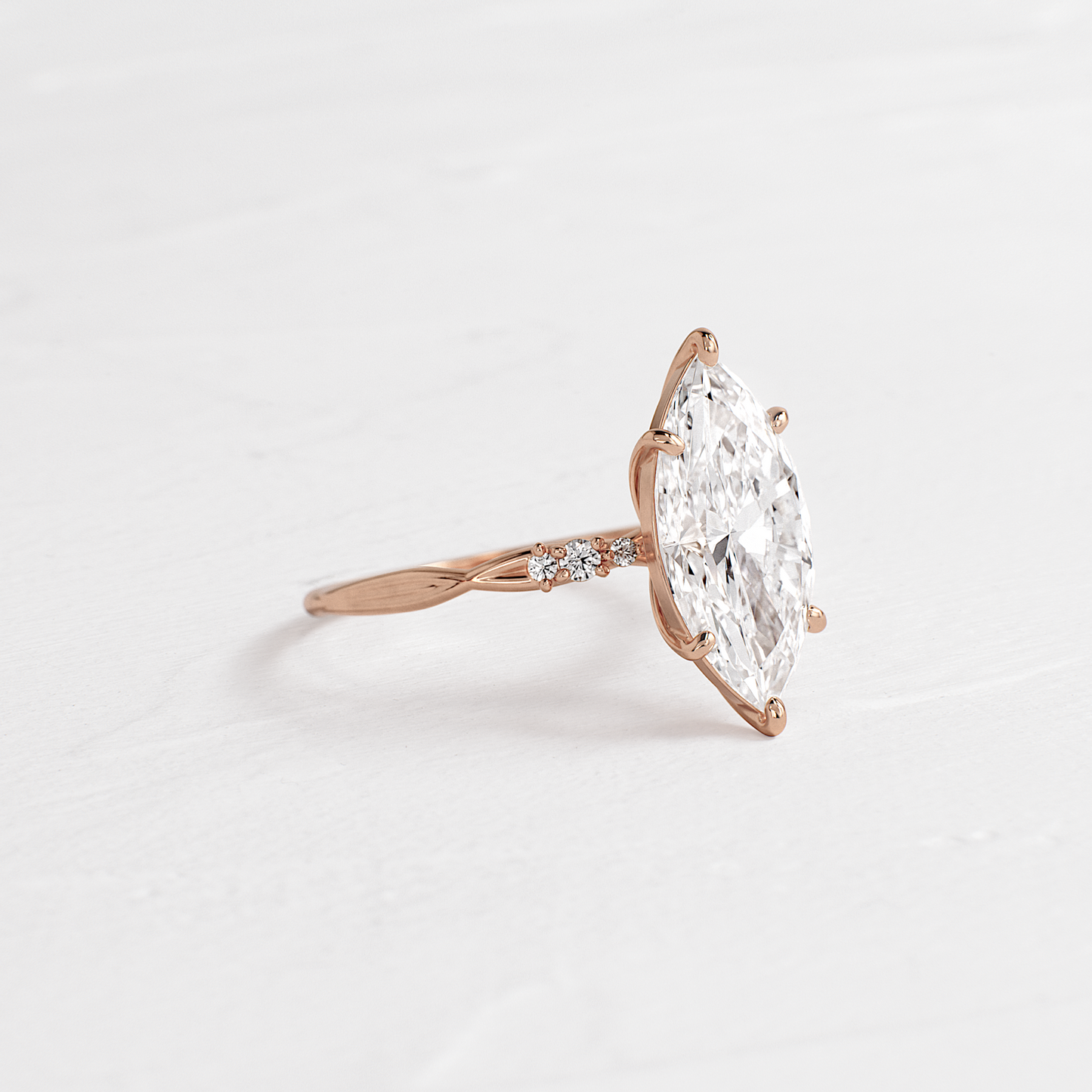 Criss Cross-Marquise Lab Grown Diamond Engagement Ring