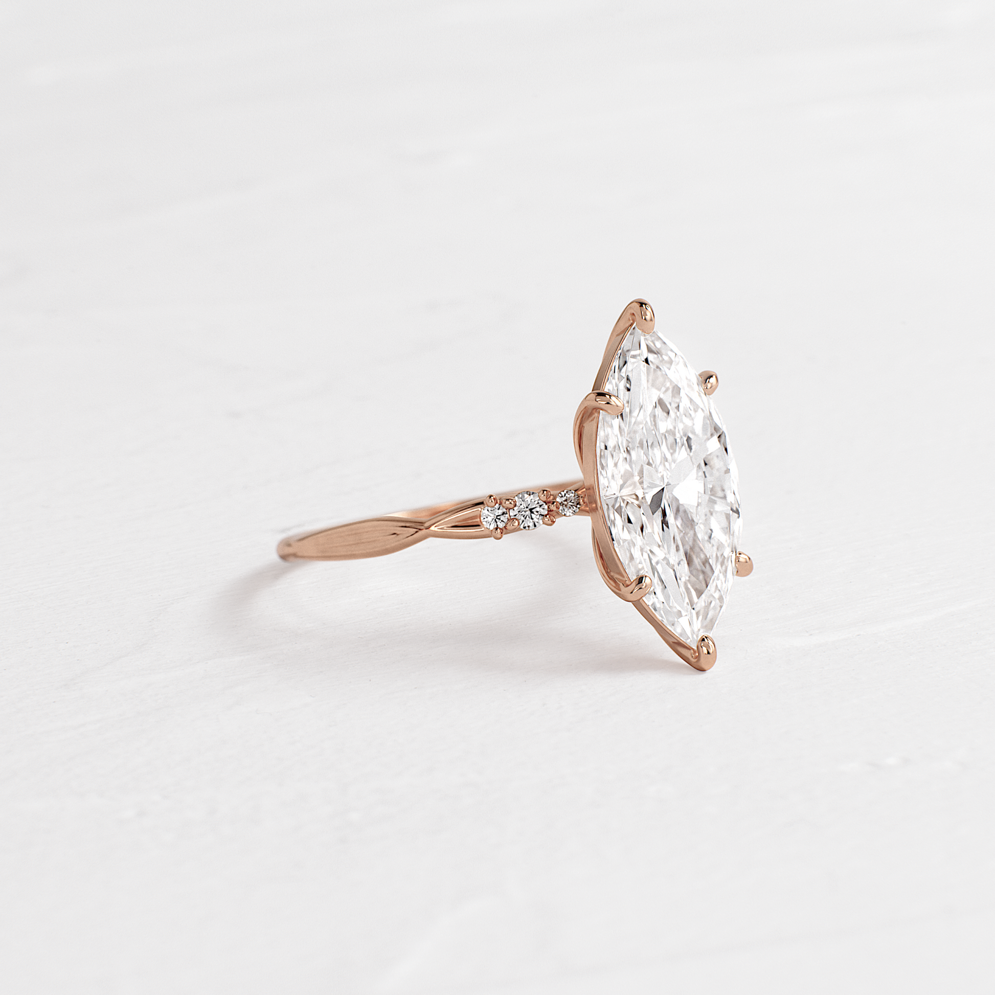Criss Cross-Marquise Lab Grown Diamond Engagement Ring