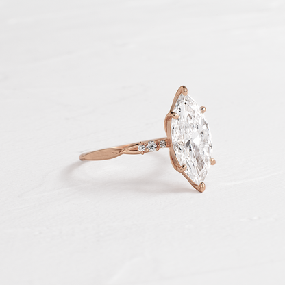 Criss Cross-Marquise Lab Grown Diamond Engagement Ring