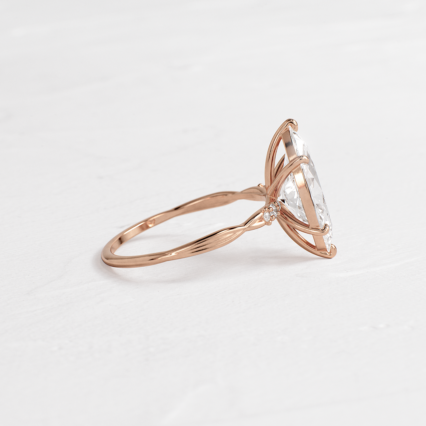 Criss Cross-Marquise Lab Grown Diamond Engagement Ring