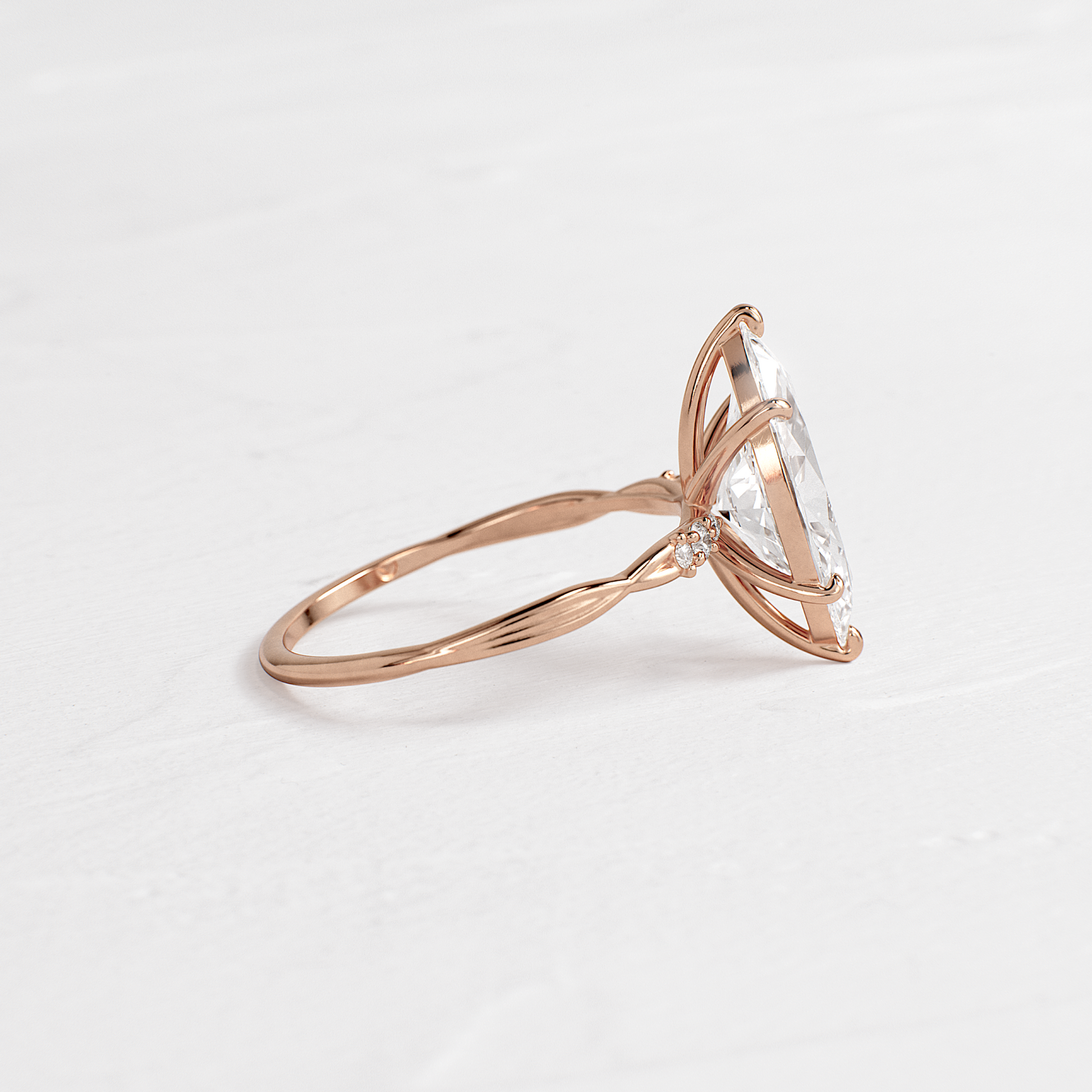 Criss Cross-Marquise Lab Grown Diamond Engagement Ring