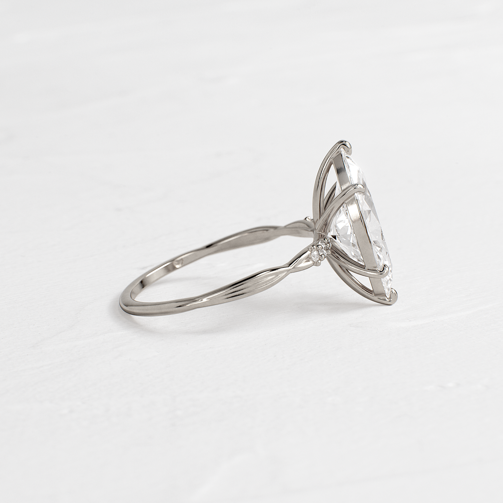 Criss Cross-Marquise Lab Grown Diamond Engagement Ring