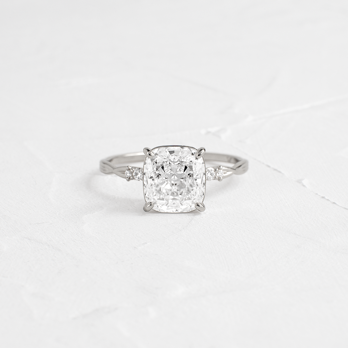 Criss Cross-Cushion Lab Grown Diamond Engagement Ring