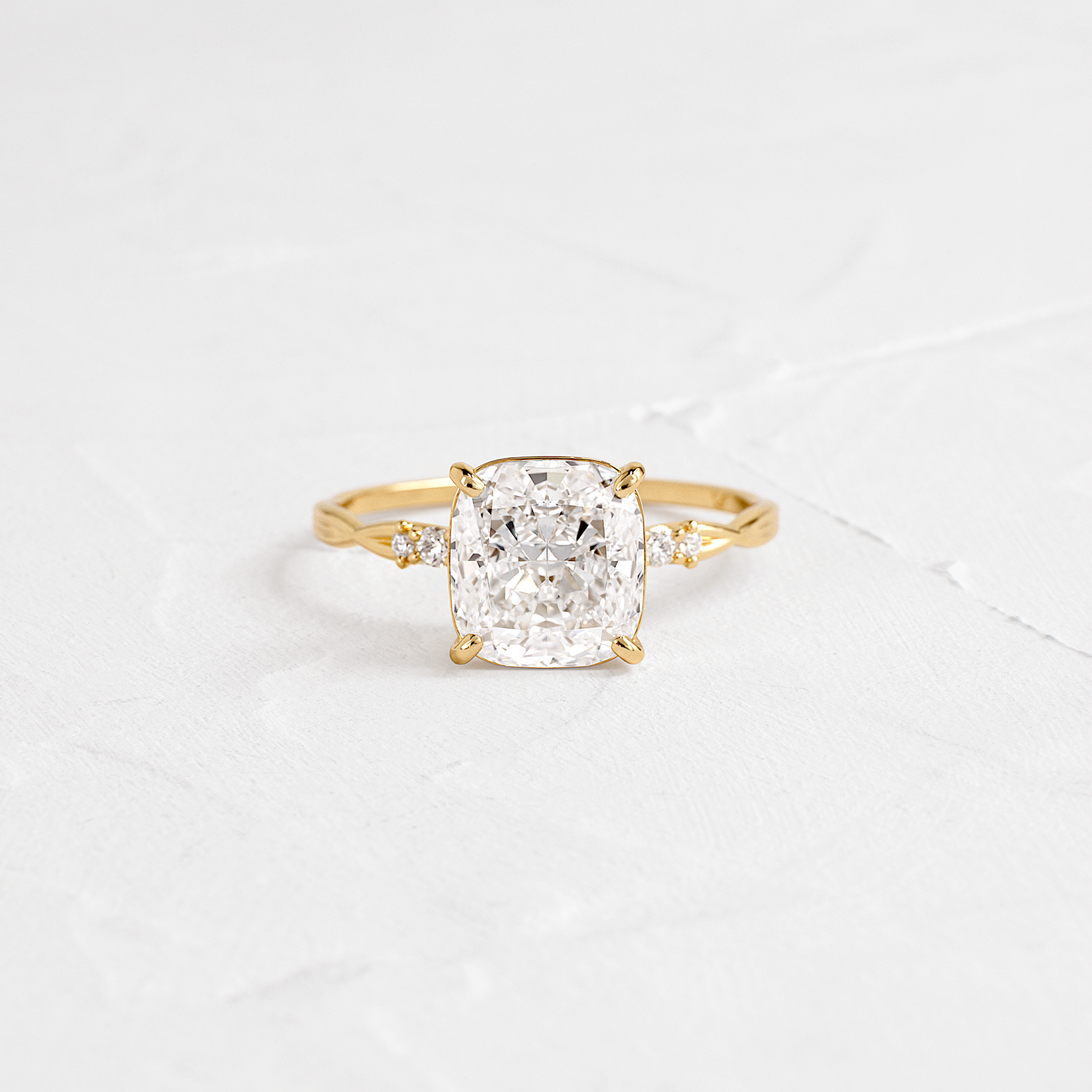 Criss Cross-Cushion Lab Grown Diamond Engagement Ring