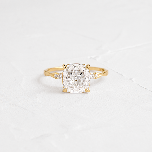 Criss Cross-Cushion Lab Grown Diamond Engagement Ring
