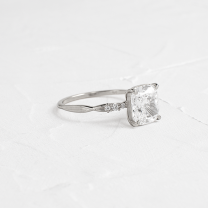 Criss Cross-Cushion Lab Grown Diamond Engagement Ring